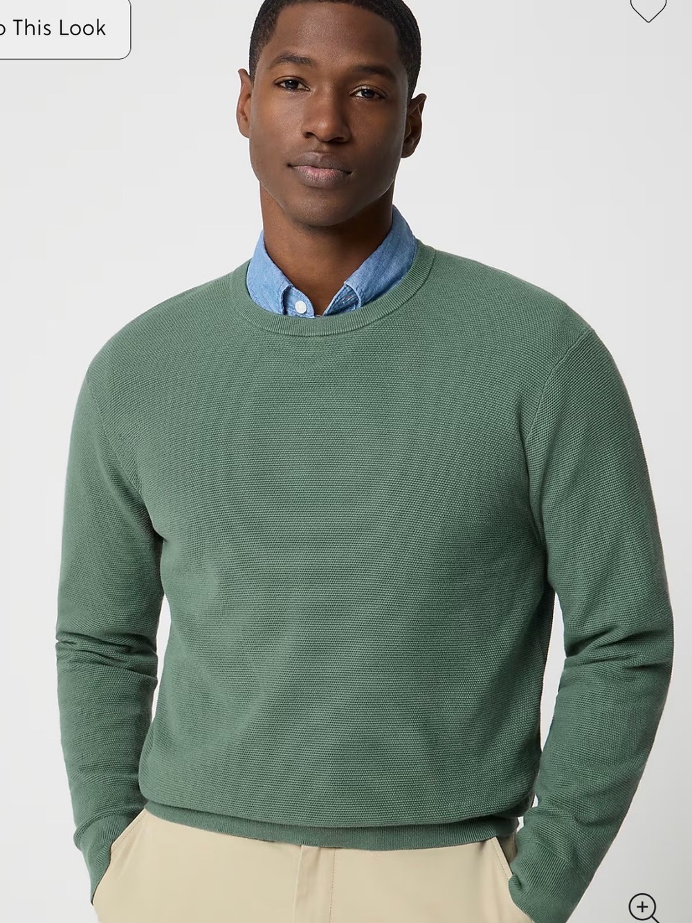 J Crew Men's Crewneck Sweater Thermal in Sage Green